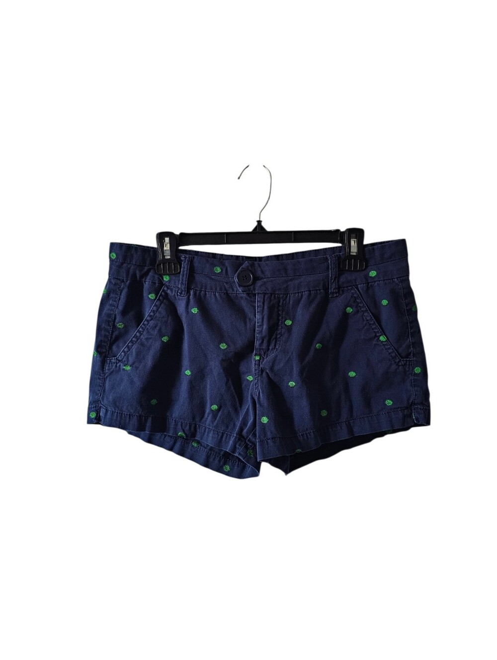 Freestyle Revolution Shorts 13 Juniors Navy Blue Chino Green Embroidered Preppy